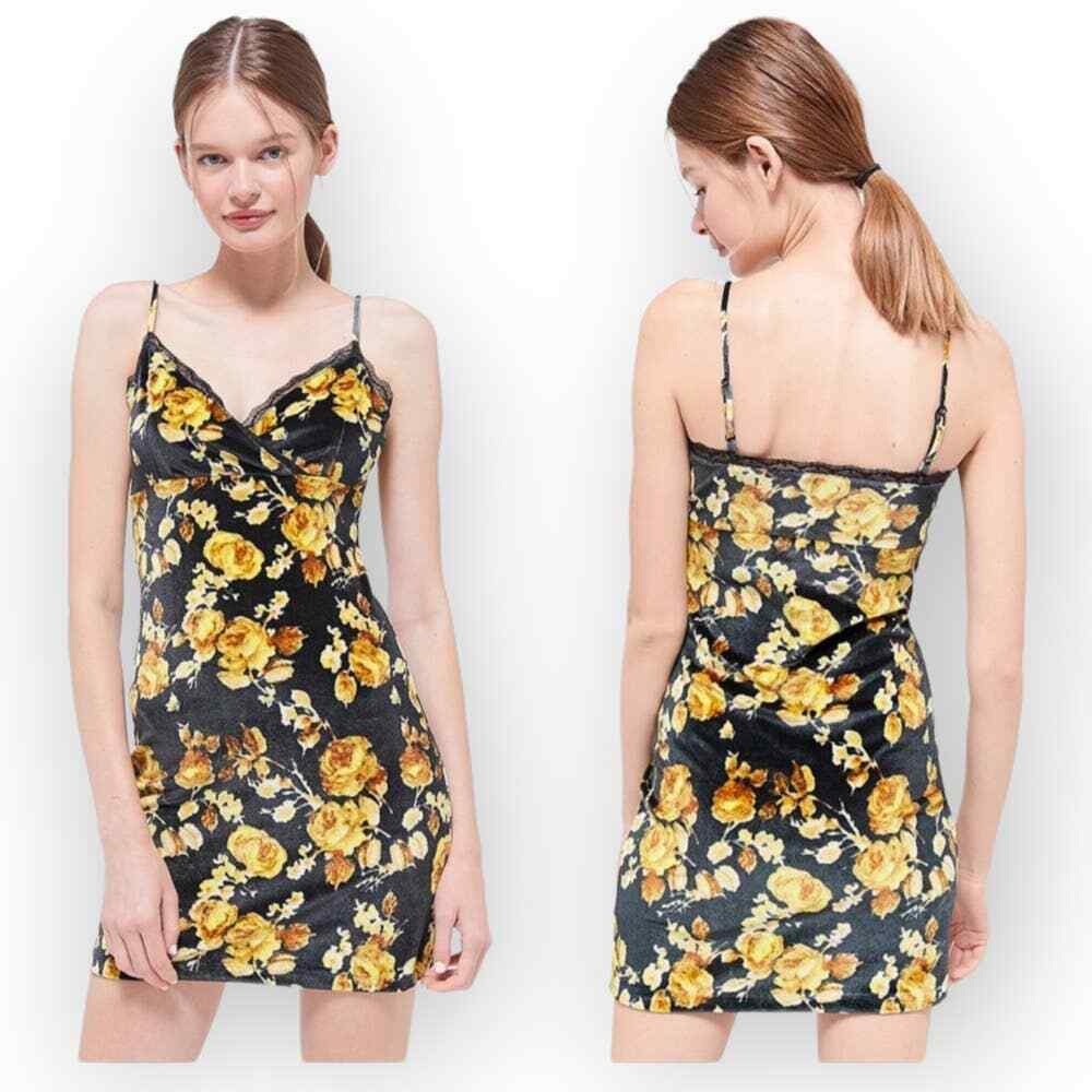Bernadette velvet floral mini dress